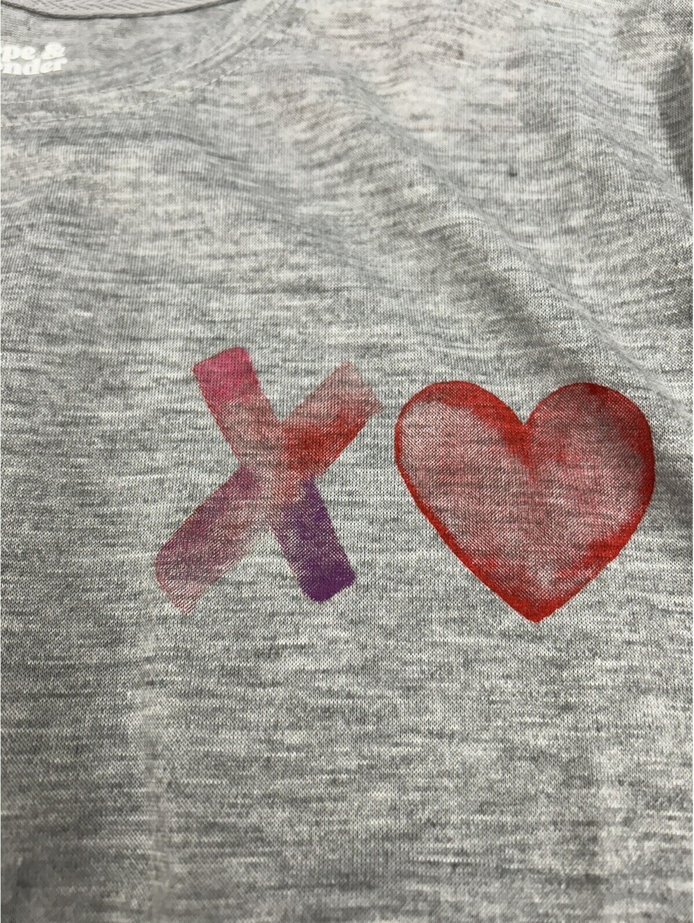 Mens Valentine Pajamas. Gray  With XO Hearts . Brand Hope Wonder. Size XL.  NWT - Picture 8 of 9